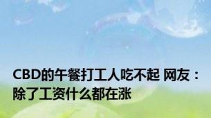 CBD的午餐打工人吃不起 网友：除了工资什么都在涨