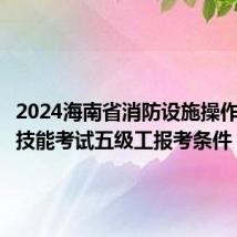 2024海南省消防设施操作员职业技能考试五级工报考条件