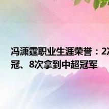 冯潇霆职业生涯荣誉：2次夺亚冠、8次拿到中超冠军