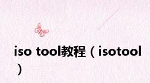 iso tool教程（isotool）