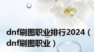 dnf刷图职业排行2024（dnf刷图职业）