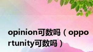 opinion可数吗（opportunity可数吗）