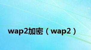 wap2加密（wap2）