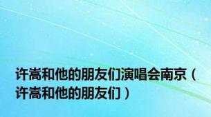 许嵩和他的朋友们演唱会南京（许嵩和他的朋友们）