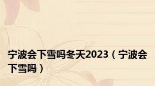 宁波会下雪吗冬天2023（宁波会下雪吗）