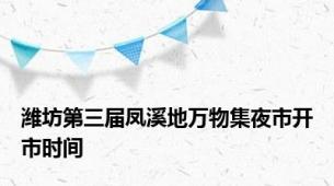 潍坊第三届凤溪地万物集夜市开市时间