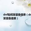 dnf如何发装备信息（dnf怎么发装备信息）