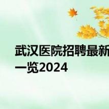 武汉医院招聘最新信息一览2024