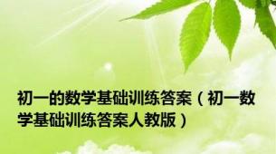 初一的数学基础训练答案（初一数学基础训练答案人教版）