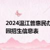 2024温江普惠民办幼儿园招生信息表