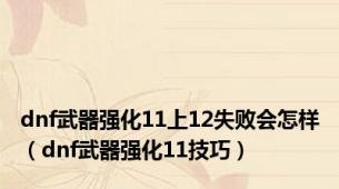 dnf武器强化11上12失败会怎样（dnf武器强化11技巧）