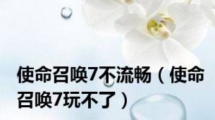 使命召唤7不流畅（使命召唤7玩不了）