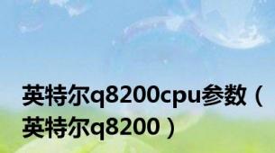 英特尔q8200cpu参数（英特尔q8200）