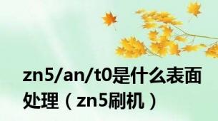 zn5/an/t0是什么表面处理（zn5刷机）