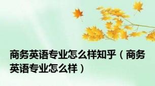 商务英语专业怎么样知乎（商务英语专业怎么样）