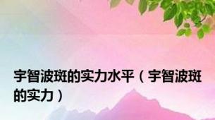 宇智波斑的实力水平（宇智波斑的实力）