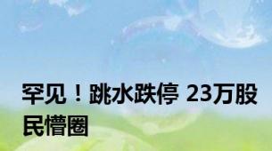 罕见！跳水跌停 23万股民懵圈