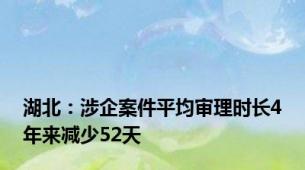 湖北：涉企案件平均审理时长4年来减少52天