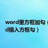 word里方框加勾（word插入方框勾）