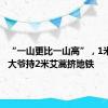 “一山更比一山高”，1米9山东大爷持2米艾蒿挤地铁