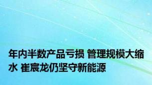 年内半数产品亏损 管理规模大缩水 崔宸龙仍坚守新能源