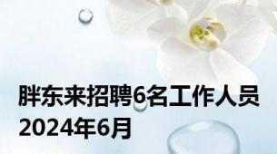 胖东来招聘6名工作人员 2024年6月