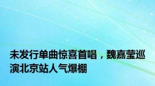 未发行单曲惊喜首唱，魏嘉莹巡演北京站人气爆棚