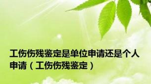 工伤伤残鉴定是单位申请还是个人申请（工伤伤残鉴定）