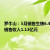 罗牛山：5月销售生猪6.45万头 销售收入1.13亿元