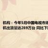 机构：今年5月中国电视市场品牌整机出货量达289万台 同比下降3.0%