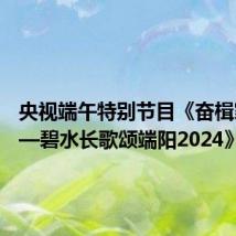 央视端午特别节目《奋楫家国——碧水长歌颂端阳2024》