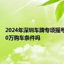 2024年深圳车牌专项摇号还有30万购车条件吗