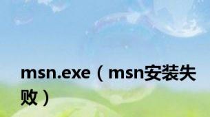 msn.exe（msn安装失败）