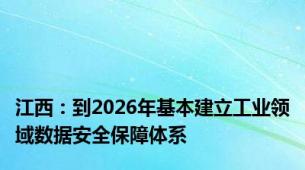 江西：到2026年基本建立工业领域数据安全保障体系