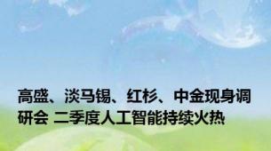 高盛、淡马锡、红杉、中金现身调研会 二季度人工智能持续火热