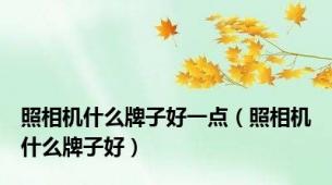 照相机什么牌子好一点（照相机什么牌子好）