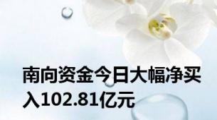 南向资金今日大幅净买入102.81亿元