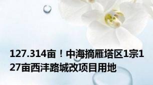 127.314亩！中海摘雁塔区1宗127亩西沣路城改项目用地