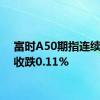 富时A50期指连续夜盘收跌0.11%