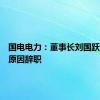 国电电力：董事长刘国跃因工作原因辞职