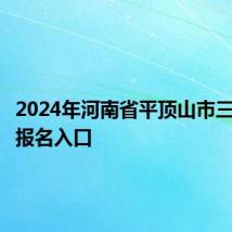 2024年河南省平顶山市三支一扶报名入口