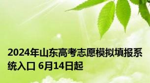 2024年山东高考志愿模拟填报系统入口 6月14日起