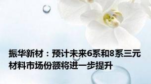 振华新材：预计未来6系和8系三元材料市场份额将进一步提升