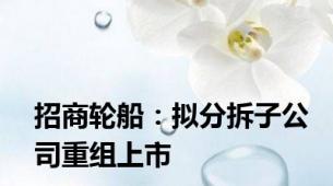 招商轮船：拟分拆子公司重组上市