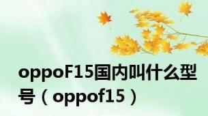 oppoF15国内叫什么型号（oppof15）