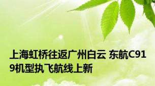 上海虹桥往返广州白云 东航C919机型执飞航线上新