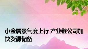 小金属景气度上行 产业链公司加快资源储备