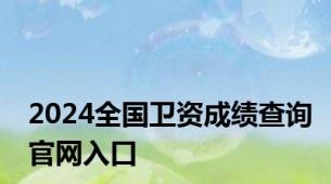 2024全国卫资成绩查询官网入口