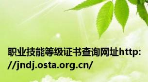 职业技能等级证书查询网址http://jndj.osta.org.cn/