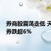 券商股震荡走低 天风证券跌超6%